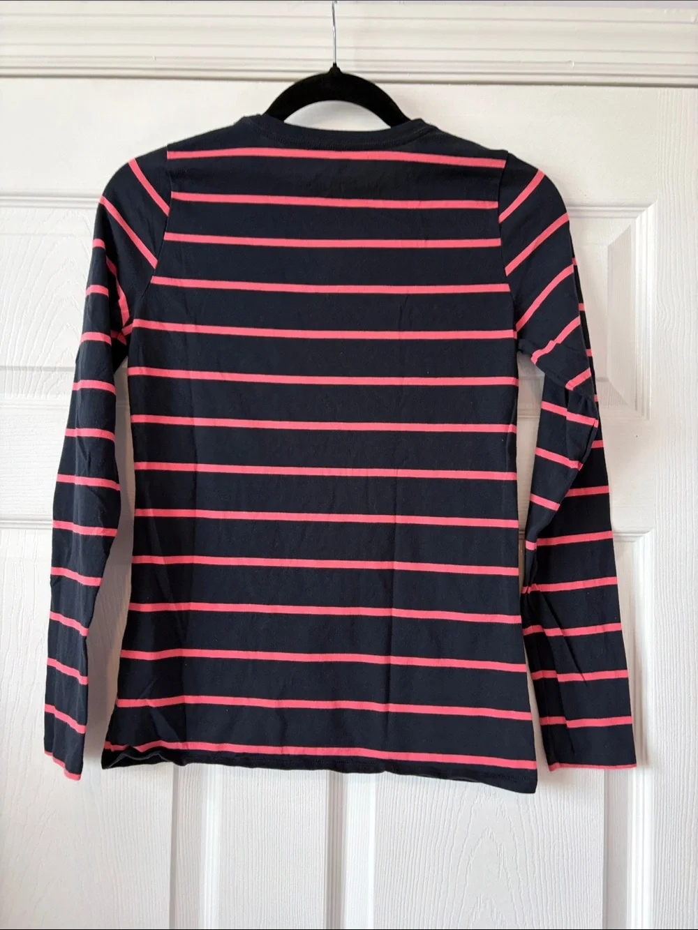 abercrombie kids Navy & Pink Striped Logo Long Sleeve Tee new condition